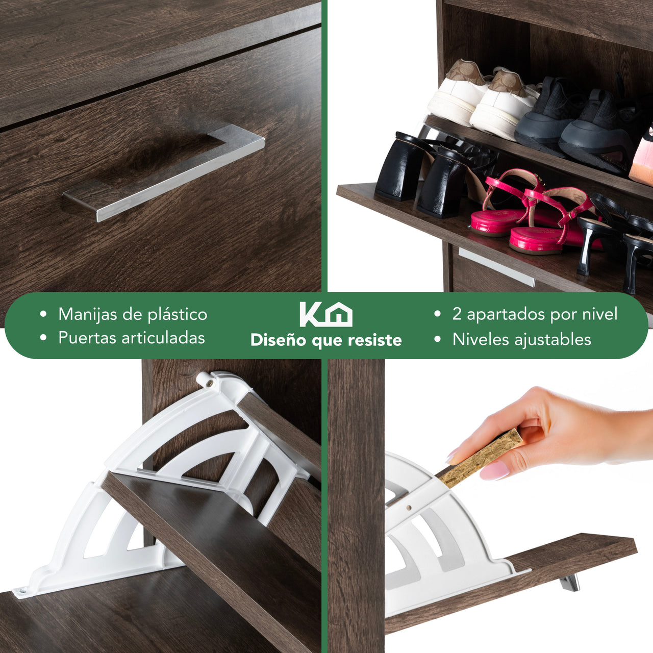 Mueble Zapatero para Entrada o Recibidor 18 Pares Zapatos