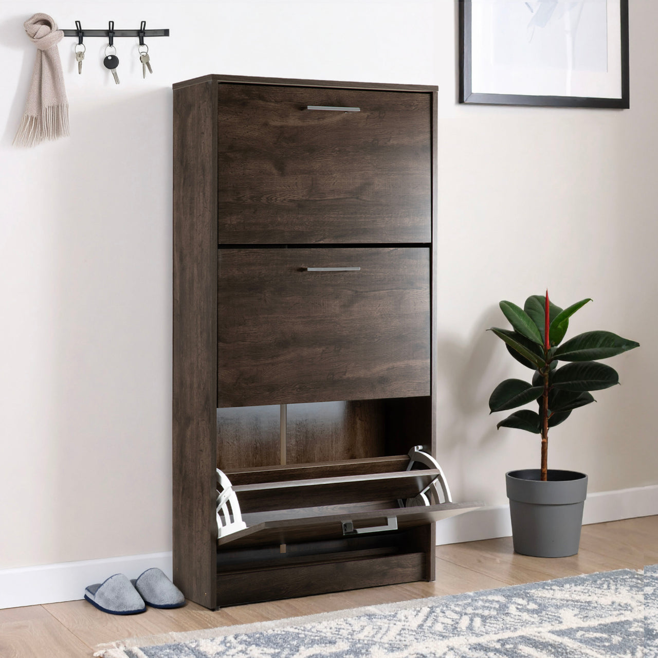 Mueble Zapatero para Entrada o Recibidor 18 Pares Zapatos