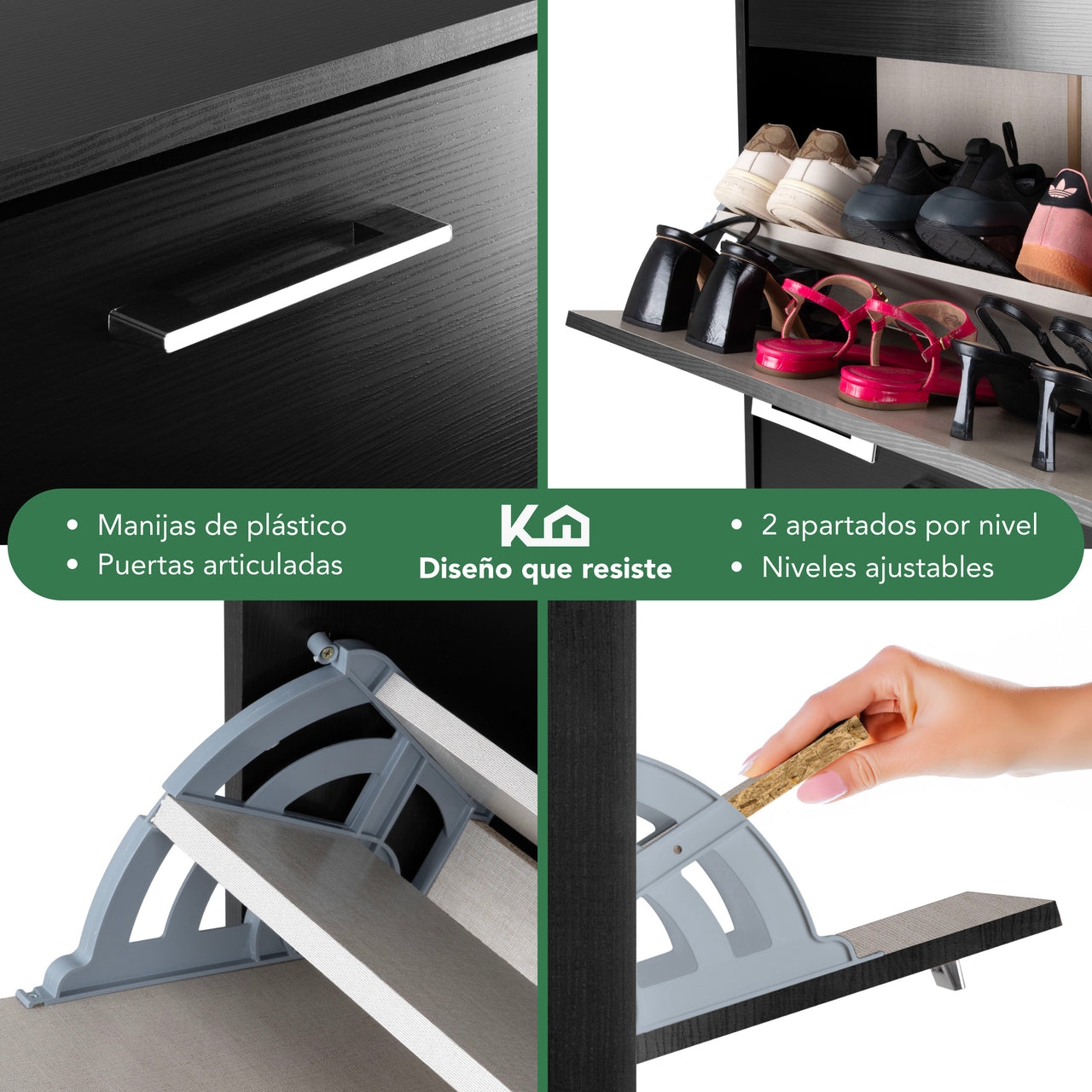 Mueble Zapatero para Entrada o Recibidor 18 Pares Zapatos