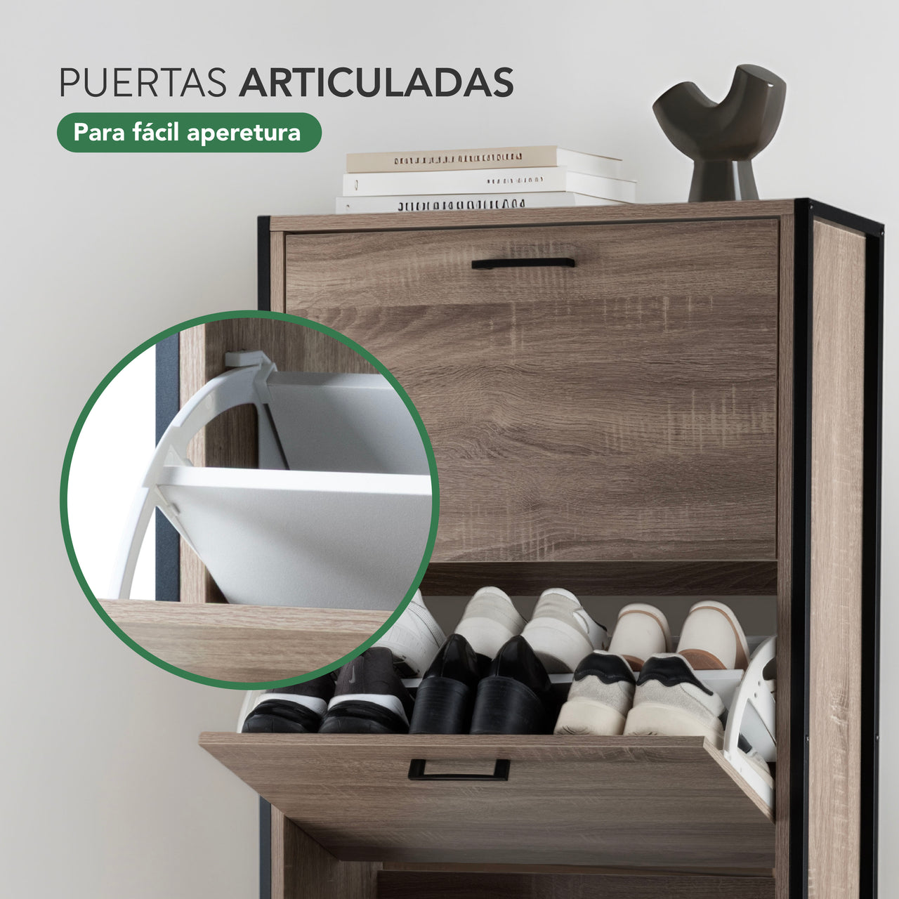 Mueble Zapatero Gabinete Organizador con 3 Niveles