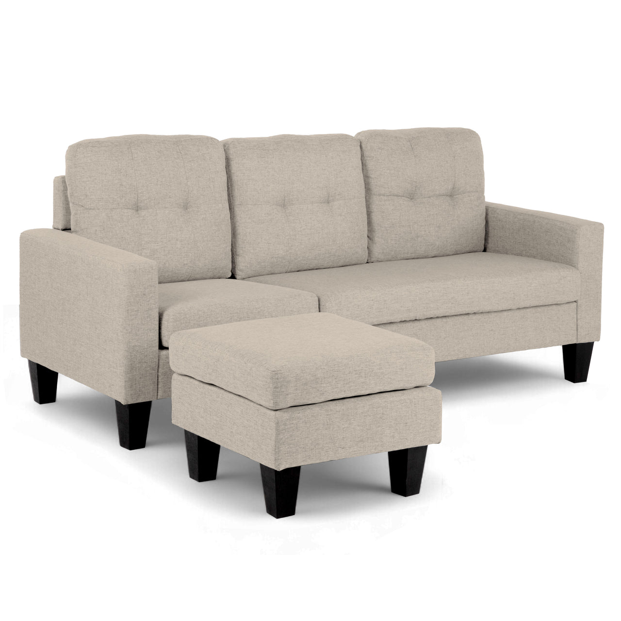 Sofá Sala Esquinera Izquierda Sillón Reversible Madera