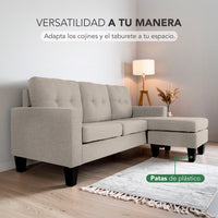 Thumbnail for Sofá Sala Esquinera Izquierda Sillón Reversible Madera