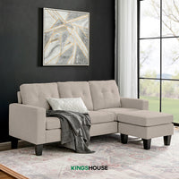 Thumbnail for Sofá Sala Esquinera Izquierda Sillón Reversible Madera