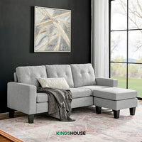 Thumbnail for Sofá Sala Esquinera Izquierda Sillón Reversible Madera