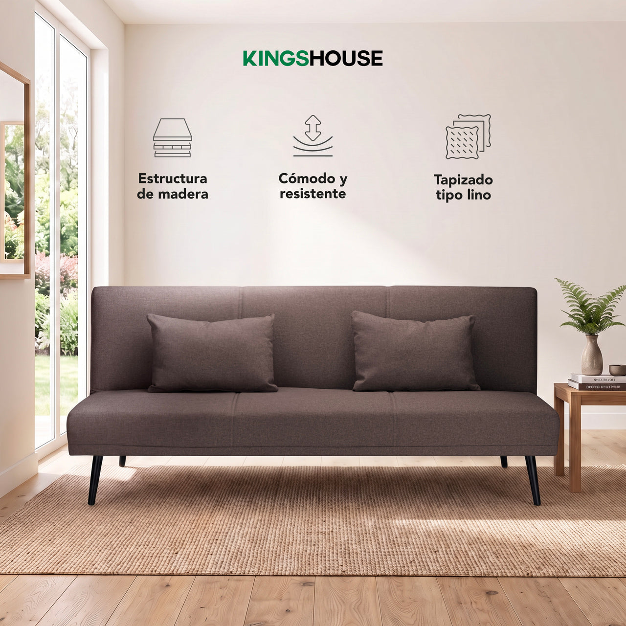 Sofá Cama Individual Reclinable Plegable de 3 Posiciones