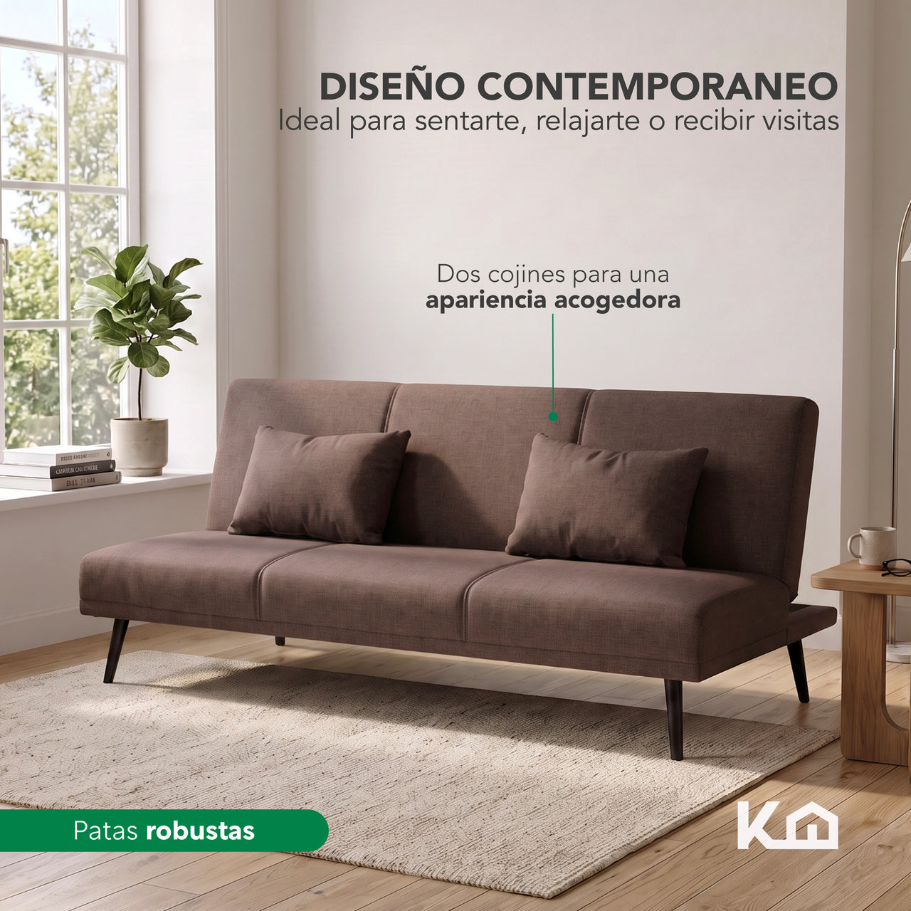 Sofá Cama Individual Reclinable Plegable de 3 Posiciones