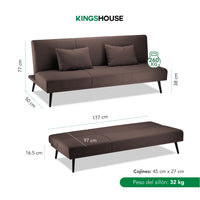 Thumbnail for Sofá Cama Individual Reclinable Plegable de 3 Posiciones