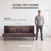 Thumbnail for Sofá Cama Individual Reclinable Plegable de 3 Posiciones
