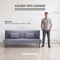 Thumbnail for Sofá Cama Individual Reclinable Plegable de 3 Posiciones