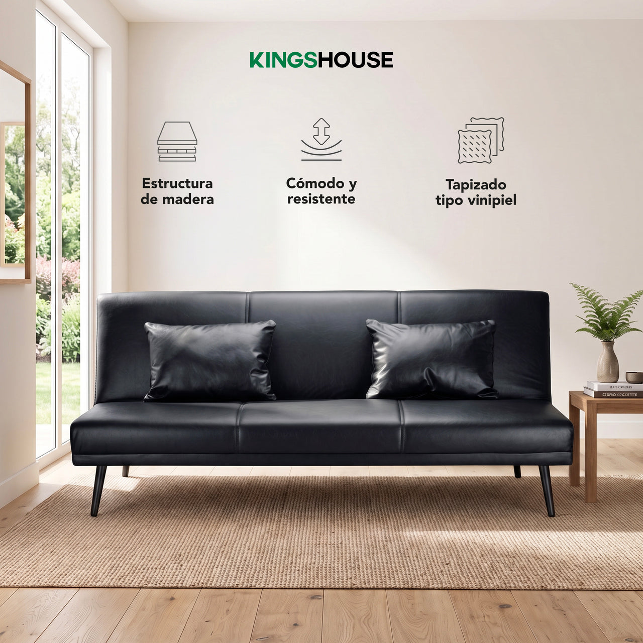 Sofá Cama Individual Reclinable Plegable de 3 Posiciones