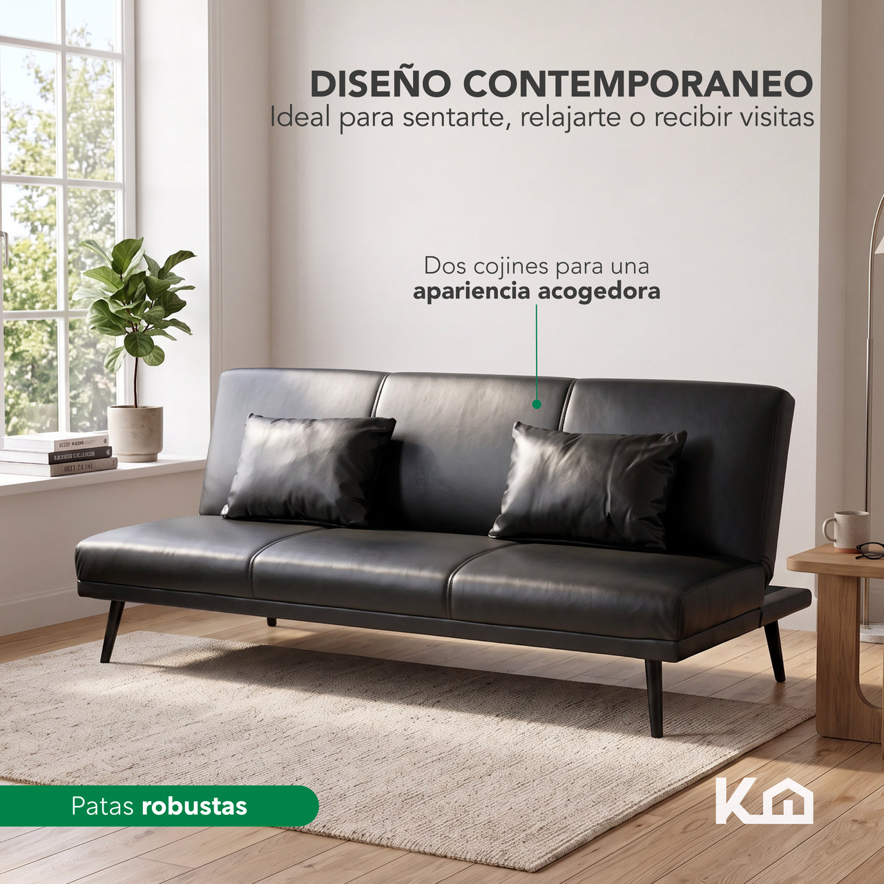 Sofá Cama Individual Reclinable Plegable de 3 Posiciones