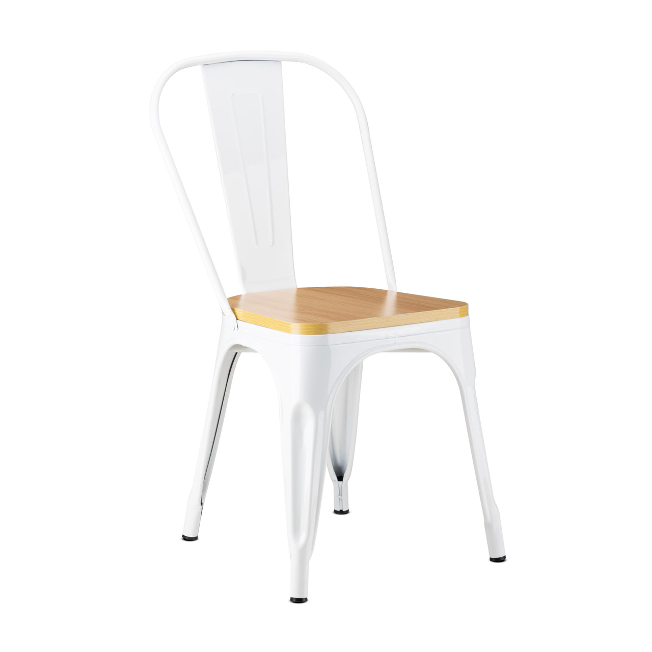 Silla Tolix Metal Asiento Madera Vintage Restaurante Moderna
