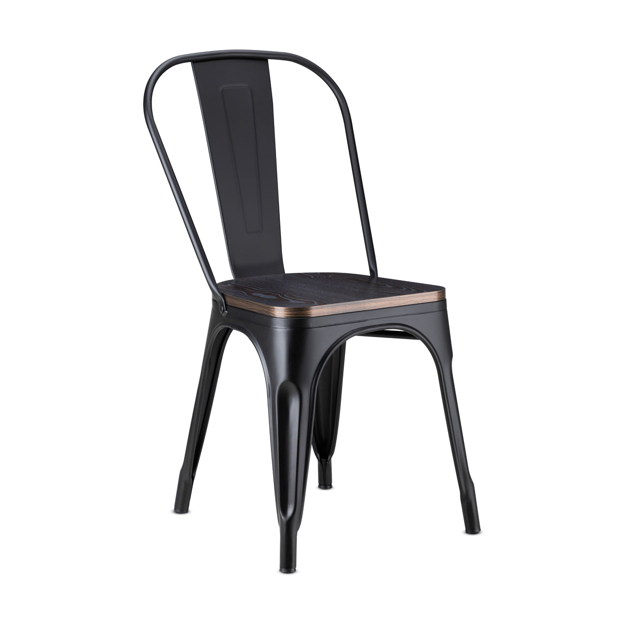 Silla Tolix Metal Asiento Madera Vintage Restaurante Moderna
