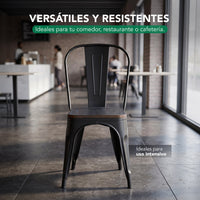 Thumbnail for Silla Tolix Metal Asiento Madera Vintage Restaurante Moderna
