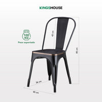 Thumbnail for Silla Tolix Metal Asiento Madera Vintage Restaurante Moderna