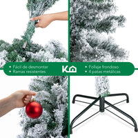 Thumbnail for Árbol Navidad Nevado 1.80 m Artificial 800 Ramas con Soporte