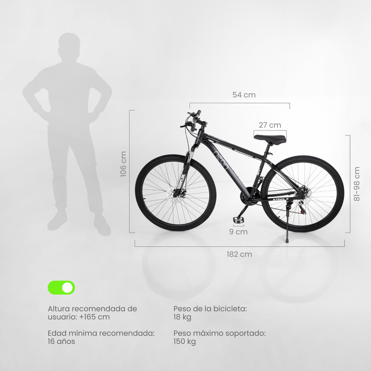 Bicicleta De Montaña Rodada 29 Frenos 21V Aluminio