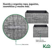 Thumbnail for Comoda Cajonera de 5 Cajones Mueble Organizador Tela Madera