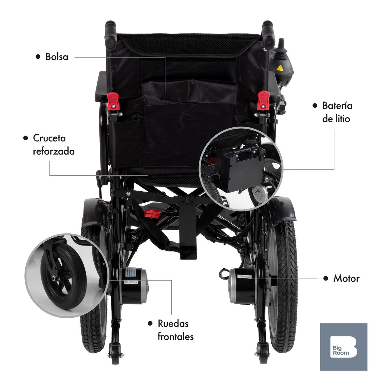 Silla De Ruedas Plegable Eléctrica Todoterreno Portatil Lujo