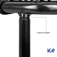 Thumbnail for Trampolín 50” Hexagonal Plegable en 2 C/Soporte Ajustable Cap. 200 Kg C/6 Ligas color negro Kingsports