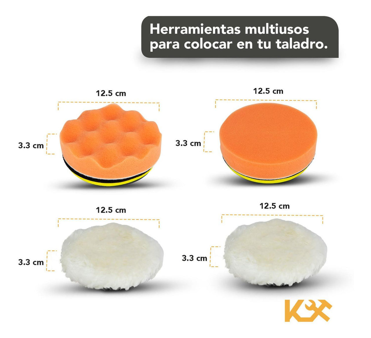 Accesorio Pulir para Taladro Juego con 6 Pcs 125 mm Kingsman