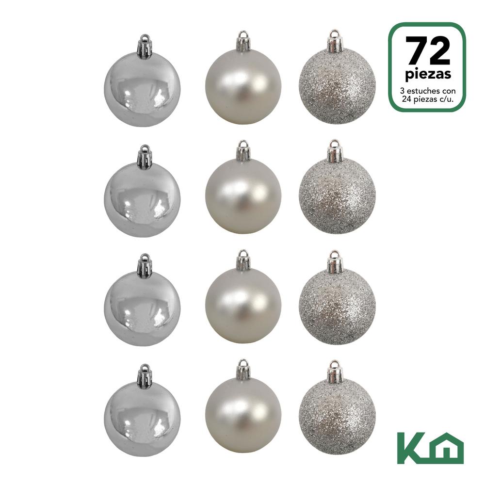Adorno Navidad 72pz Decoracion Esferas Navideñas 4cm