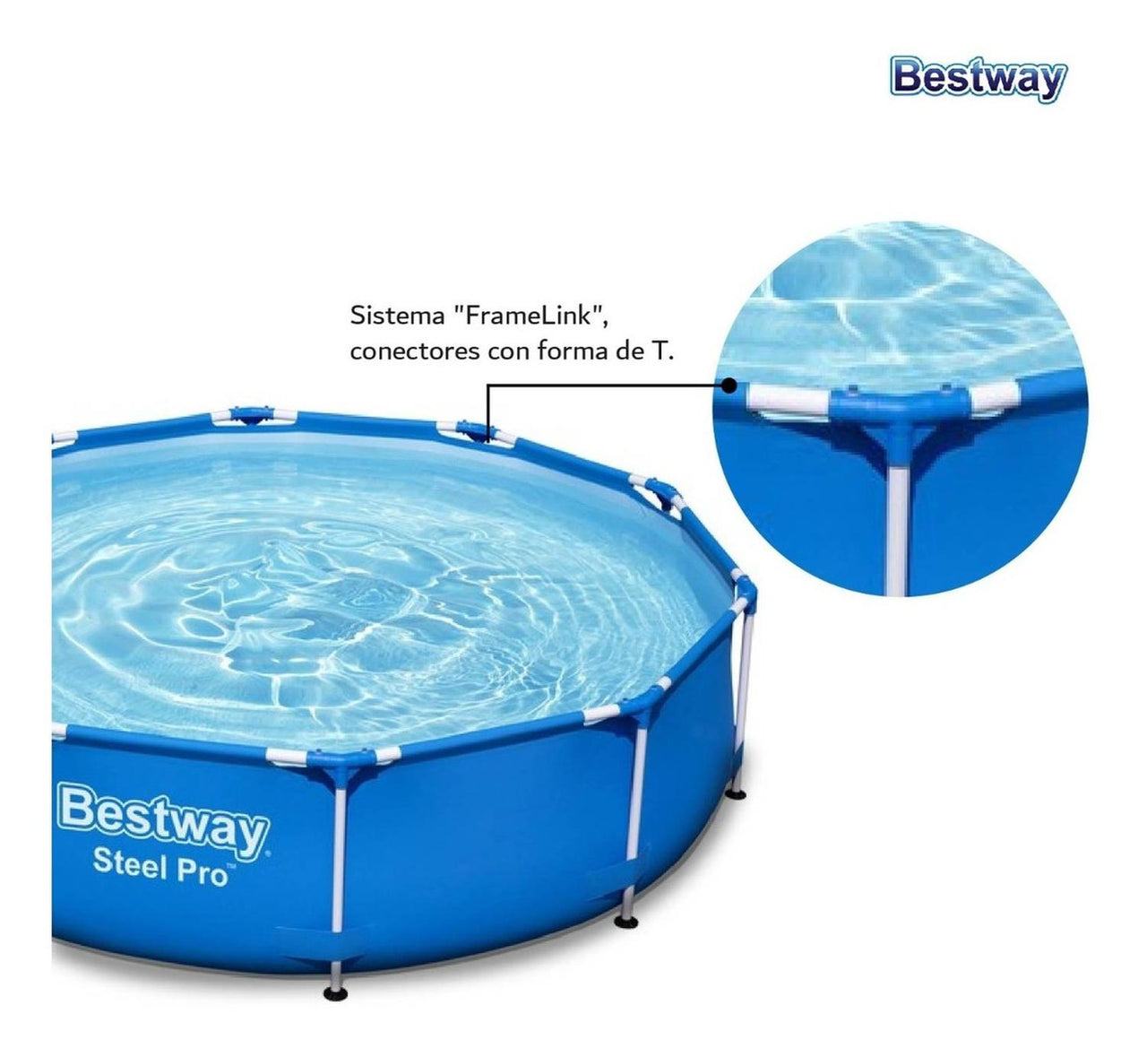 Alberca Estructural Redonda Steel Pro 305cm Familiar Bestway
