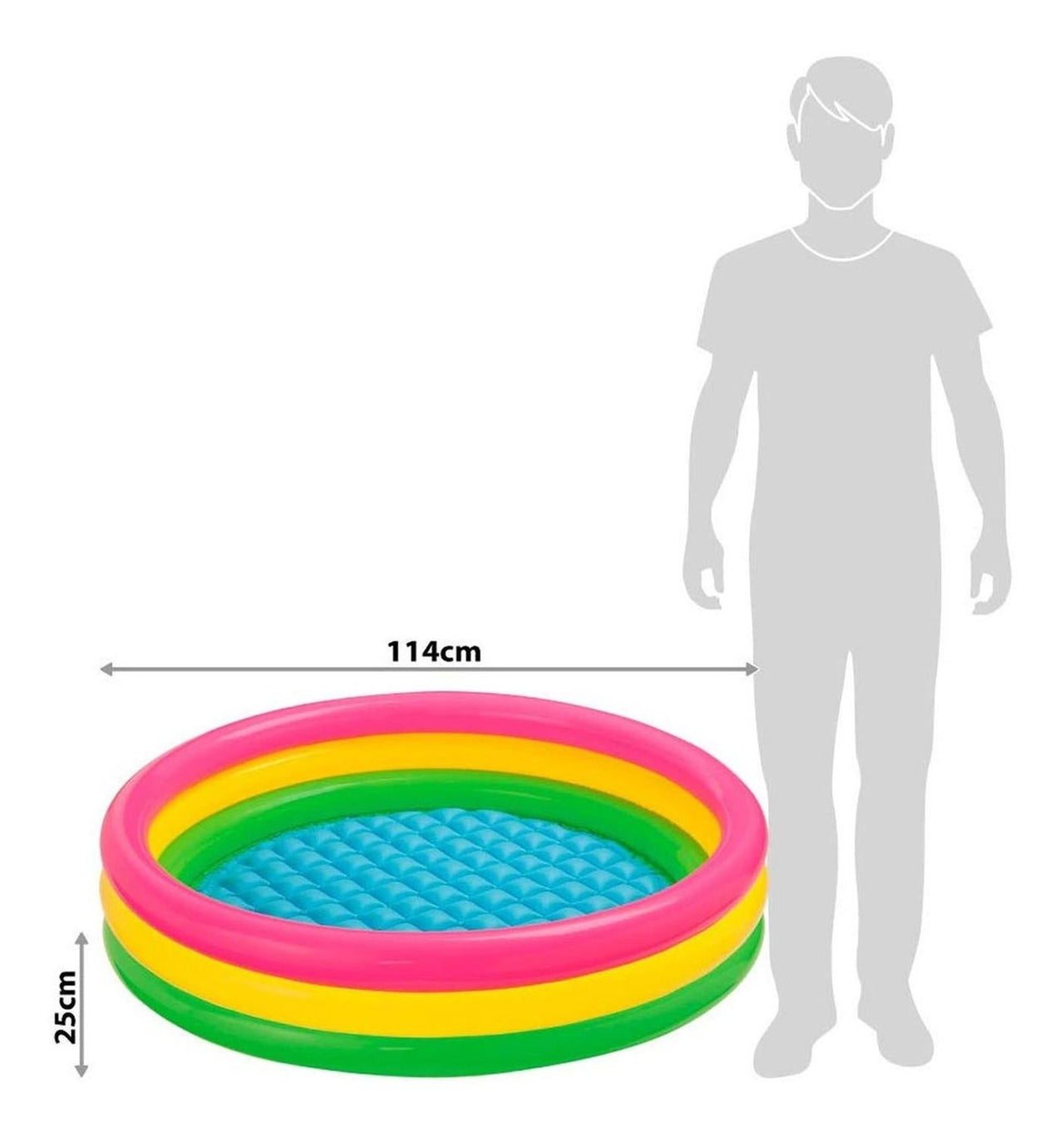 Alberca Piscina Inflable 3 Aros Para Niño 25cm Hogar Intex