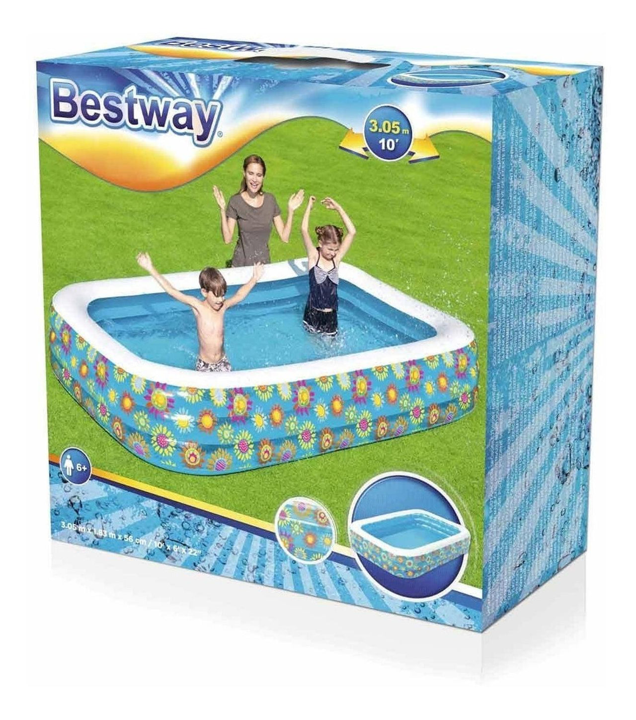 Alberca Piscina Inflable Rectangular 305 Cm Familiar Bestway