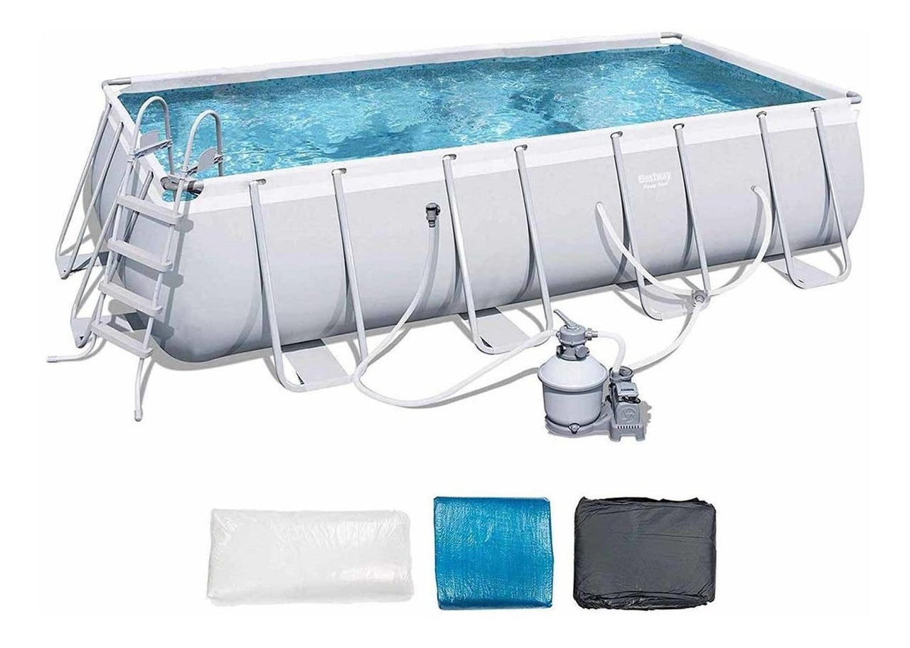 Alberca Piscina Rectangular Hogar Bomba Escalera Intex