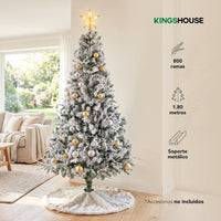 Thumbnail for Árbol Navidad Nevado 1.80 m Artificial 800 Ramas con Soporte