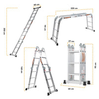 Thumbnail for Escalera Multiposiciones De Aluminio 3.5 Metros 12 Peldaños