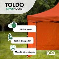 Thumbnail for Toldo Carpa Con Pared Impermeable Plegable Acero 3x3 M