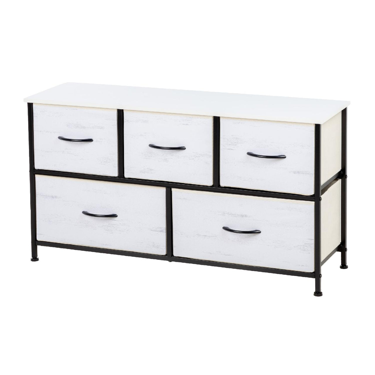 Comoda Cajonera de 5 Cajones Mueble Organizador Tela Madera