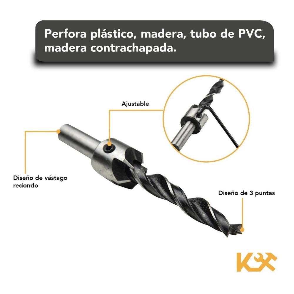 10 Brocas Escalonada Circular Avellanadora Sacabocado Madera