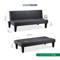 Thumbnail for Sofá Cama Individual Reclinable Plegable de 3 Plazas