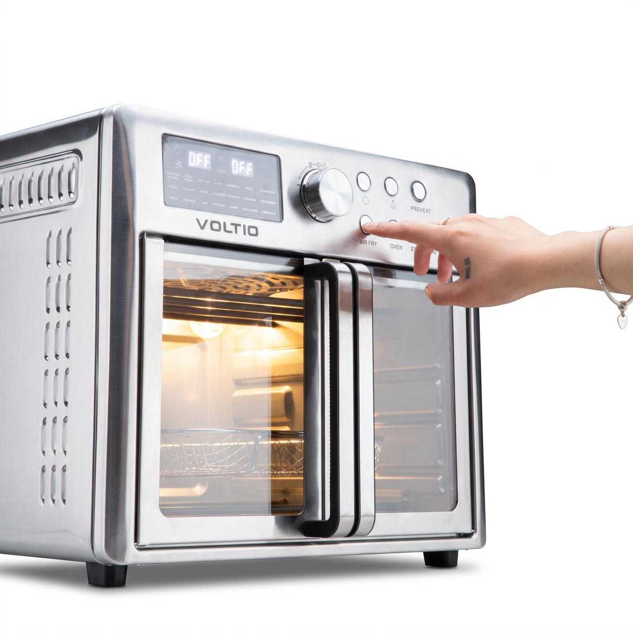 Horno Freidora de Aire 25L Rostizador Puerta Francesa