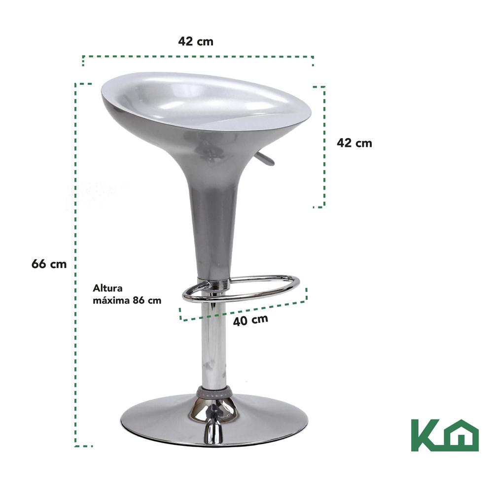 Banco Alto De Barra Set 2 Pzs Giratorio Altura Ajustable Bar