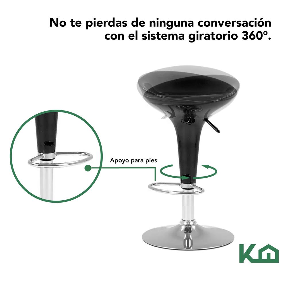 Banco Alto De Barra Set 2 Pzs Giratorio Altura Ajustable Bar