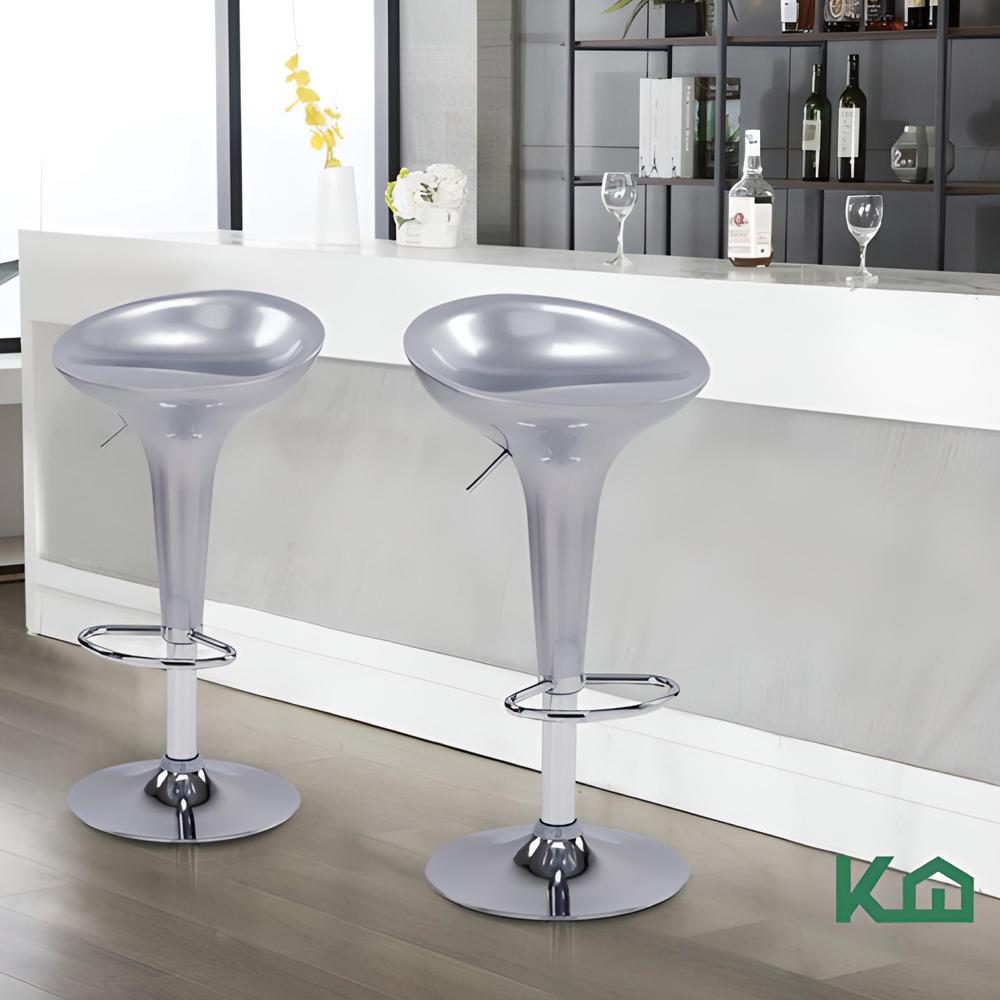 Banco Alto De Barra Set 2 Pzs Giratorio Altura Ajustable Bar
