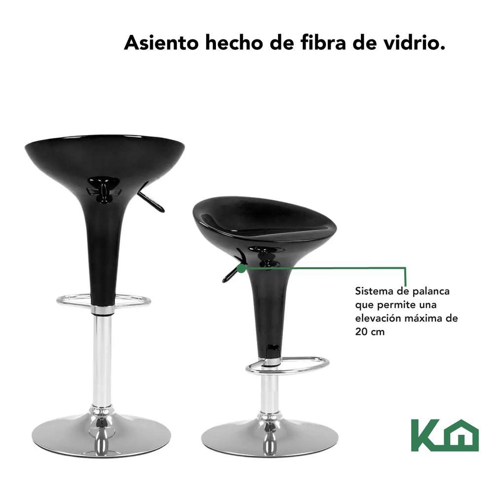 Banco Alto De Barra Set 2 Pzs Giratorio Altura Ajustable Bar