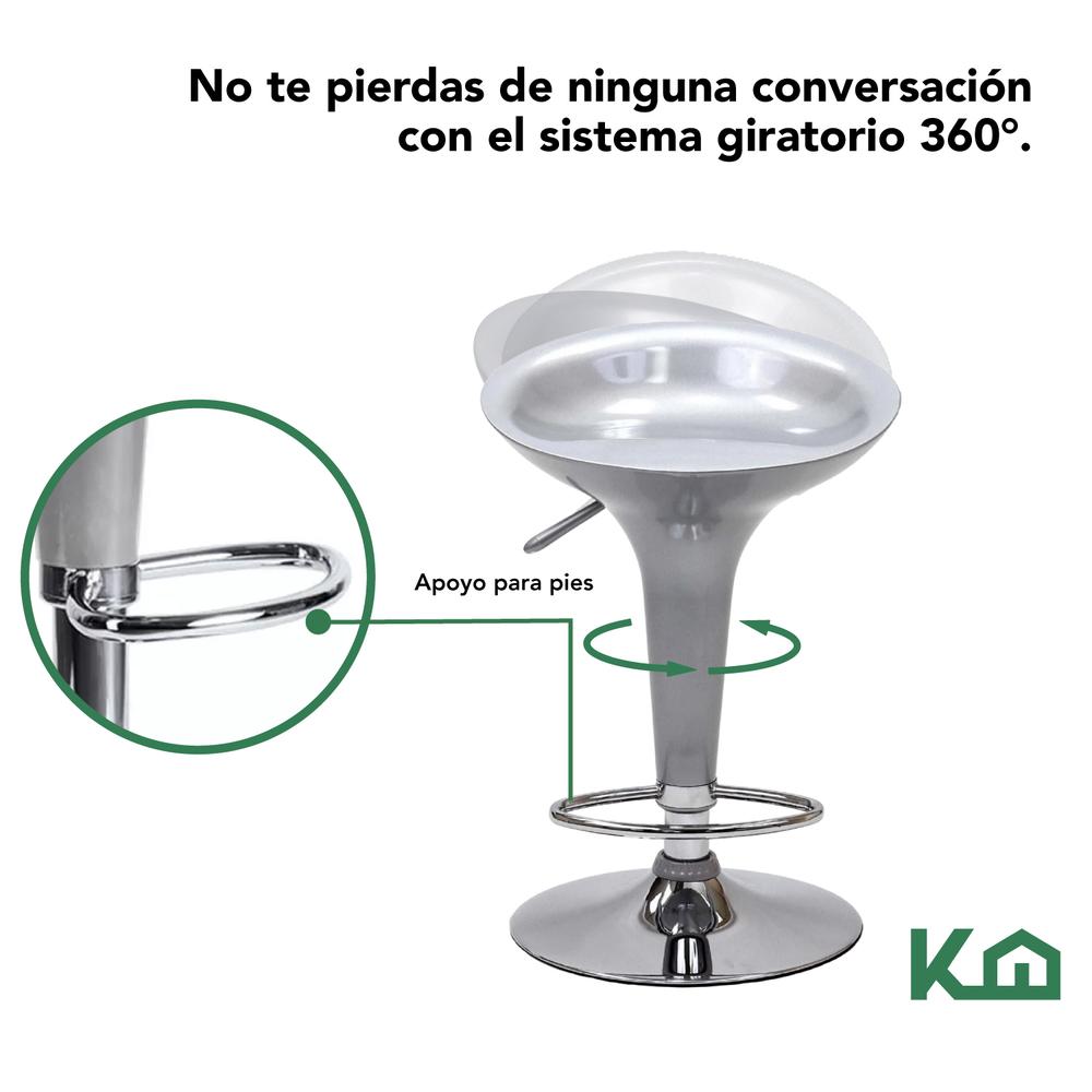 Banco Alto De Barra Set 2 Pzs Giratorio Altura Ajustable Bar