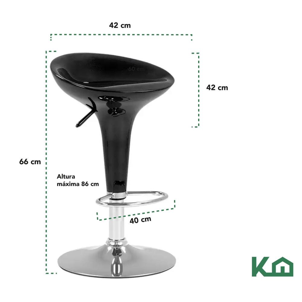 Banco Alto De Barra Set 2 Pzs Giratorio Altura Ajustable Bar