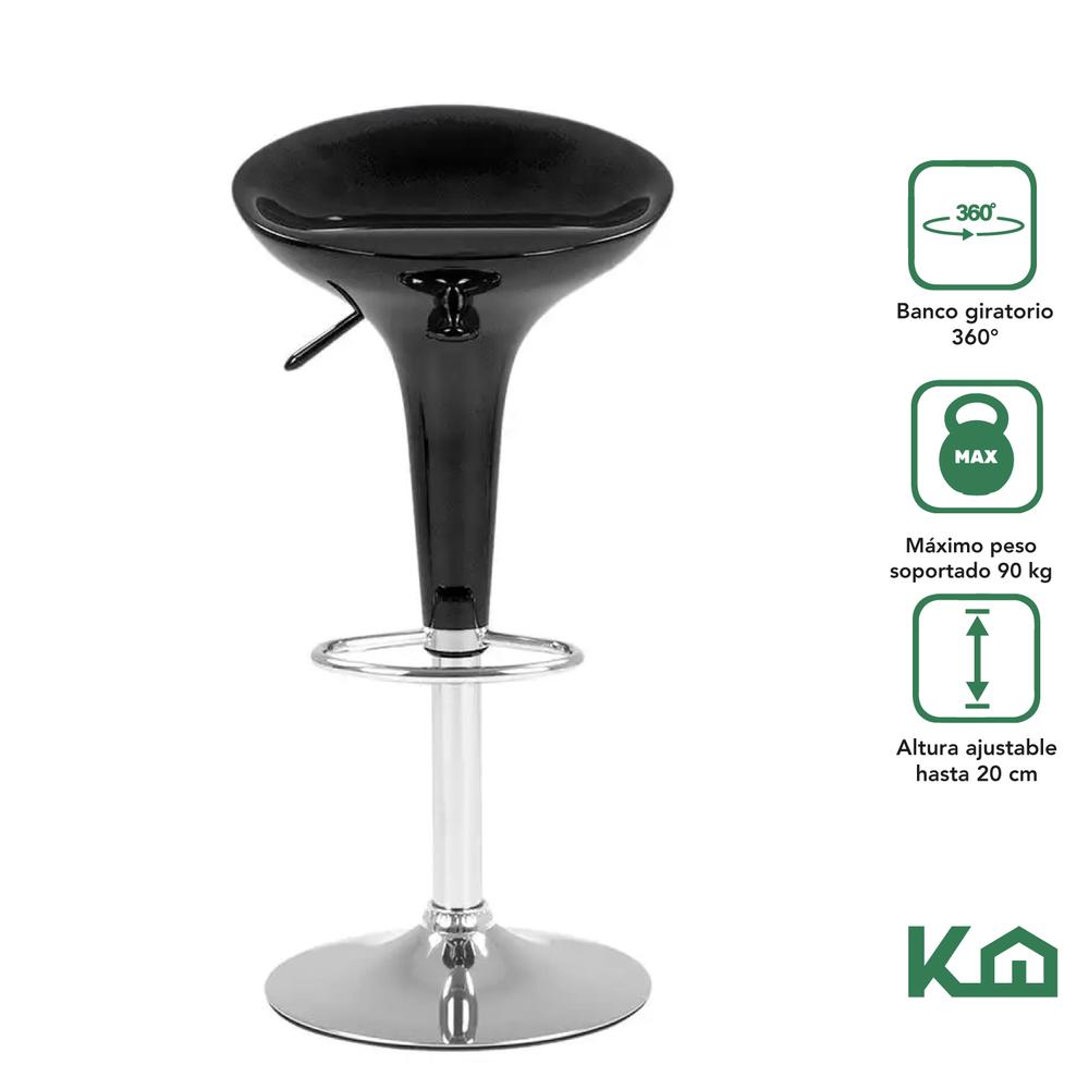 Banco Alto De Barra Set 2 Pzs Giratorio Altura Ajustable Bar