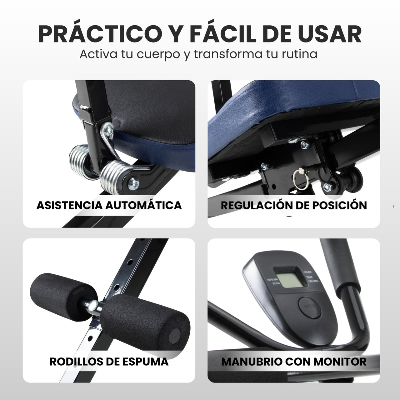 Banco Ejercicio Multifuncional Plegable Abdominales Monitor
