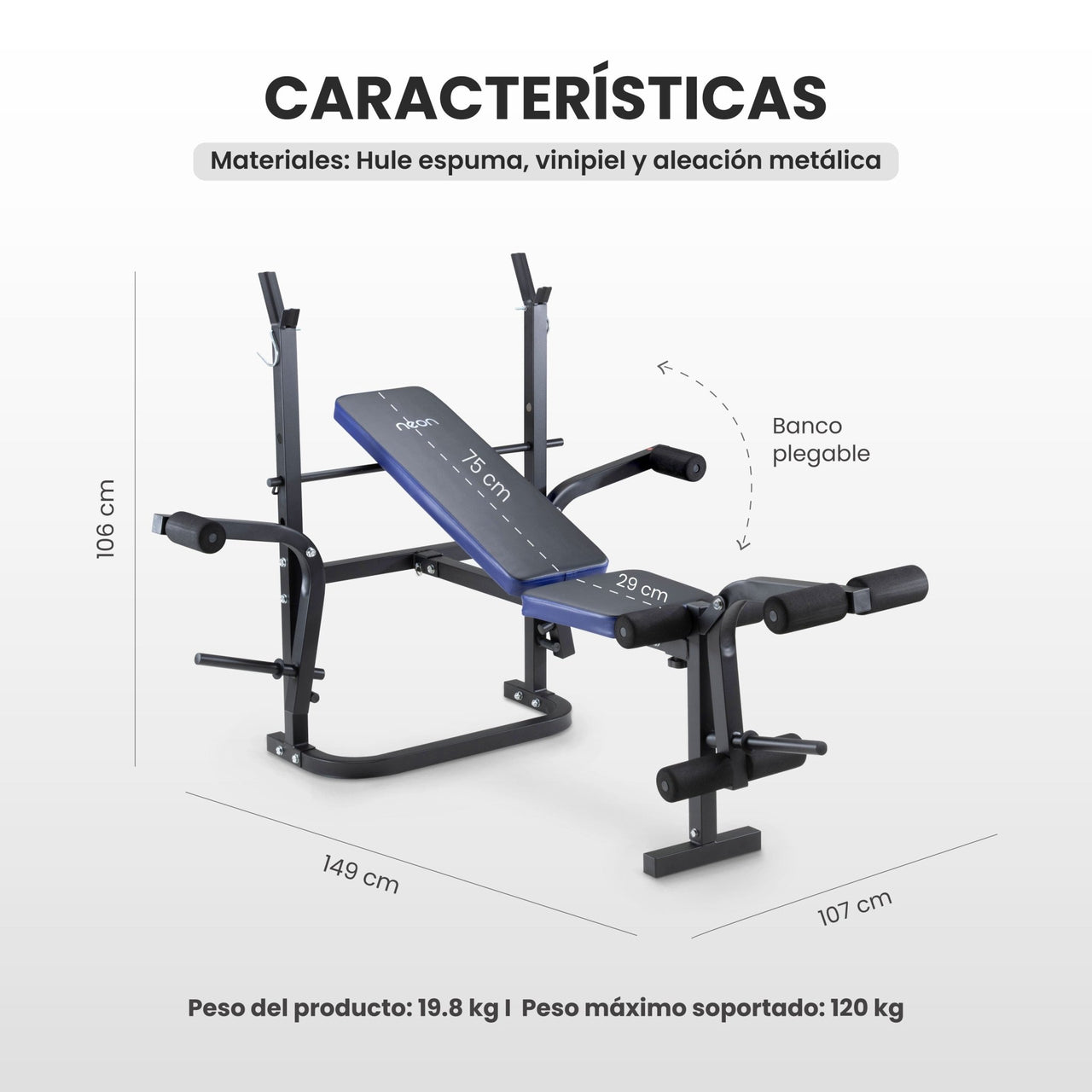Banco Multiposiciones Para Hacer Ejercicio Pesas Hogar Gym
