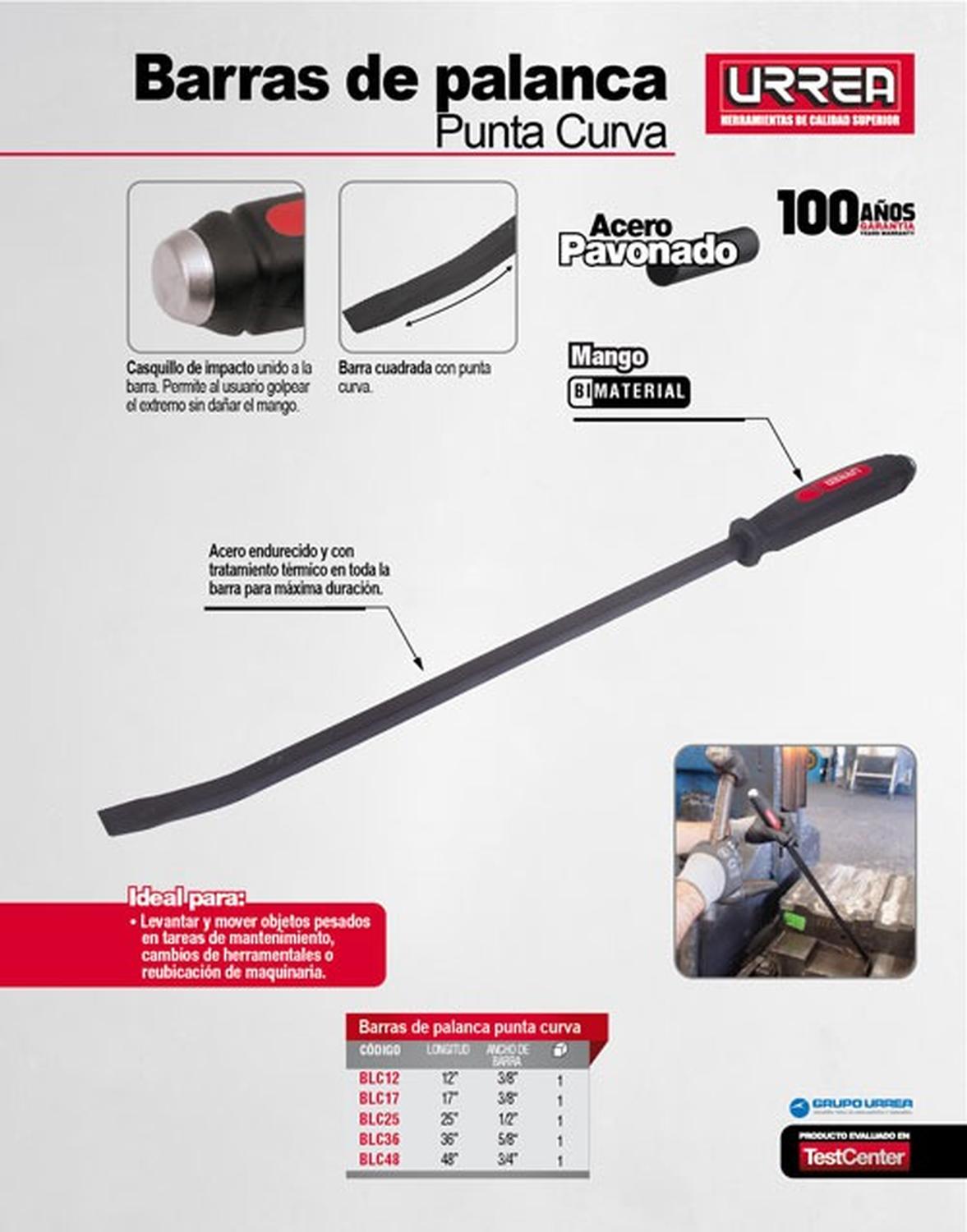Barra De Palanca 12 punta Curva Blc12 Urrea