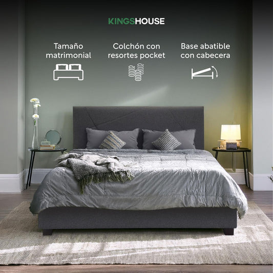 Base Cama Abatible + Colchón con Resortes Pocket MatrimonialBEDPLEGA - DUOSG20