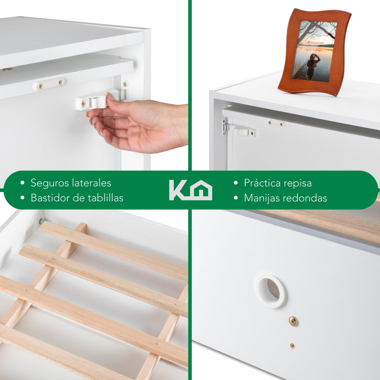 Base Cama Individual Abatible Blanca KingsHouse Desmontable