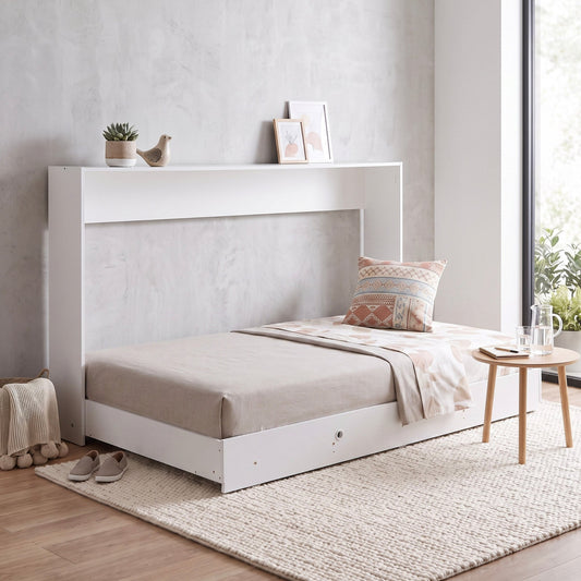 Base Cama Individual Abatible Blanca KingsHouse DesmontableBEDSIN1-BLA
